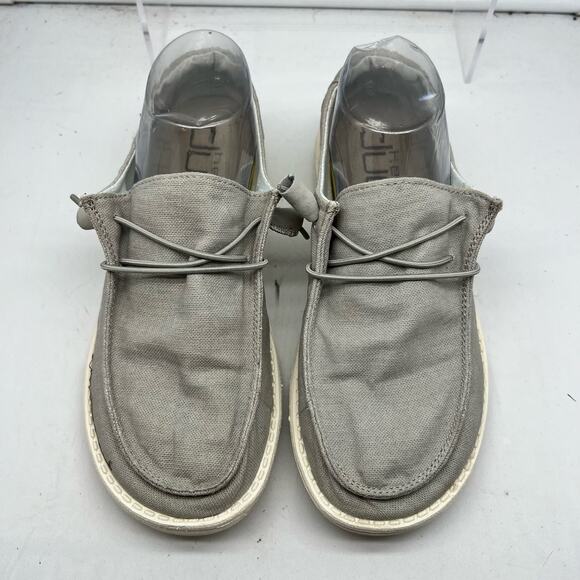 Hey Dude Shoes Womens 8 Gray Wendy Chambray Slip On Loafer - Picture 3 of 8